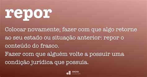 Conjugação Do Verbo Repor
