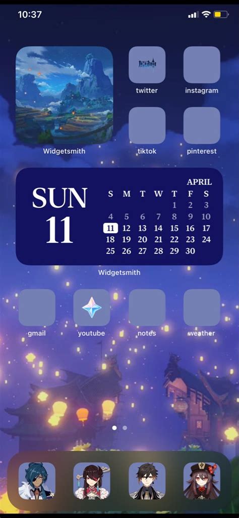 Genshin Impact Ios 14 Layout Phone In 2021 Phone Themes Iphone Home
