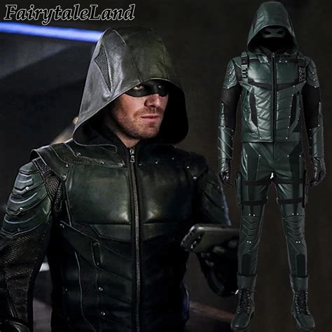 Green Arrow Cosplay Costume Oliver Queen Outfit Fantasy Adult Superhero