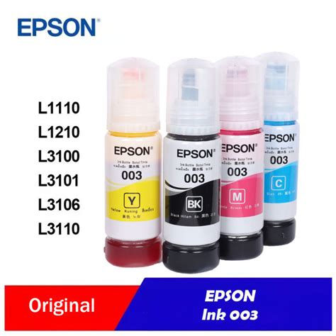 Epson 003 Ink 65ml Black Cyan Magenta Yellow Set Lazada Ph