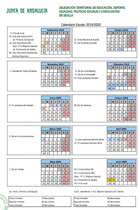Consulta El Calendario Escolar Sevilla Para El Curso 2020 2021 Imagesee