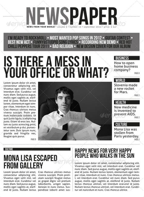 8 Sample Newspaper Layouts Sample Templates
