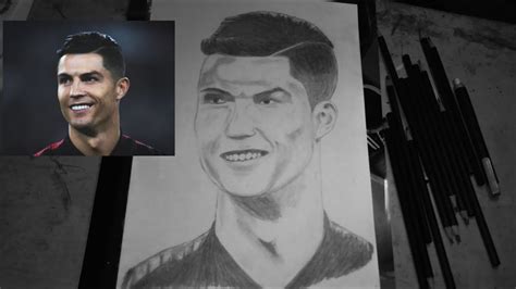 Drawing Cristiano Ronaldo Pencilsketch Gambar Sketsa Ronaldo Fast