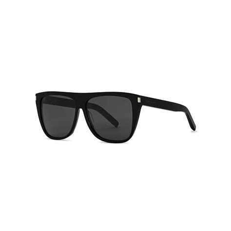 Saint Laurent D Frame Sunglasses Black Editorialist