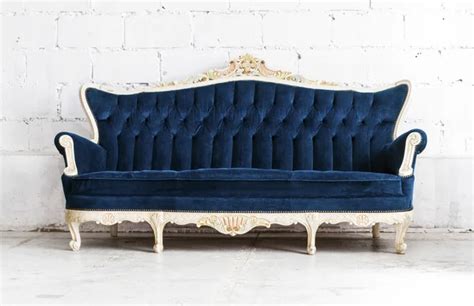 Blue Classical Style Sofa Couch In Vintage Room Stock Image Everypixel
