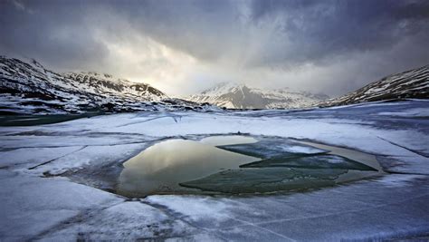 Frozen Mont Cenis Lake Bing Wallpaper Download