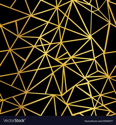 Black And Gold Foil Geometric Mosaic Royalty Free Vector