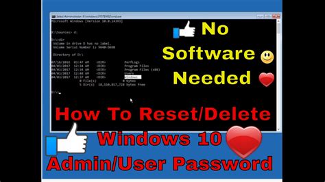 How To Resetbypass Admin Password In Windows 10 Youtube