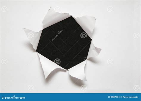 The Sheet Of Paper With The Hole Stock Image Image Of Break Isolated