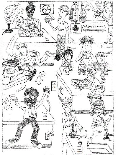 Discuss the laboratory accident and explain the precautions & first aid for laboratory accidents : Cartoon on Lab Safety Answer Key