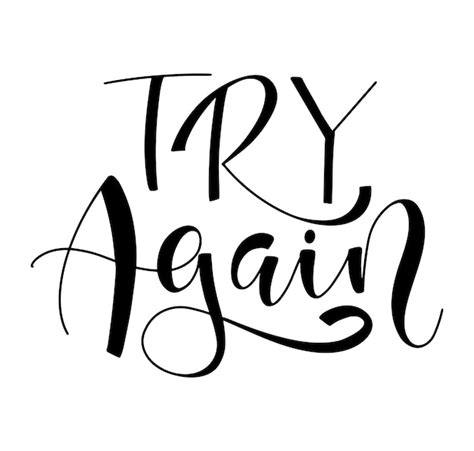 Premium Vector Try Again Black Text Isolated On White Background