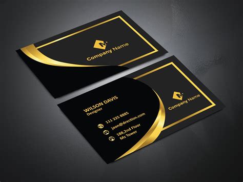 Black And Gold Luxury Business Card Design Business Card Design Black