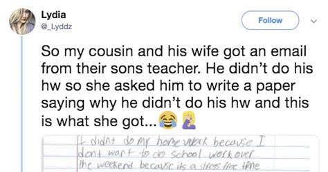 This Kids Perfect Missing Homework Excuse Will Make You