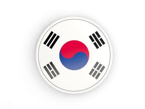 Round Icon With White Frame Illustration Of Flag Of South Korea