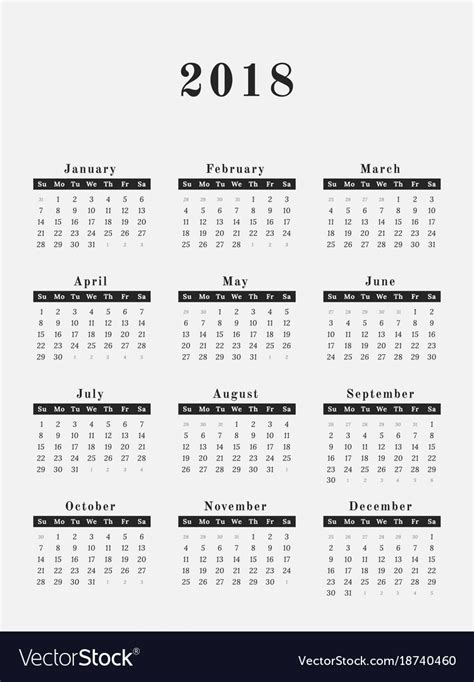 Vertical 2018 Year Calendar Qualads