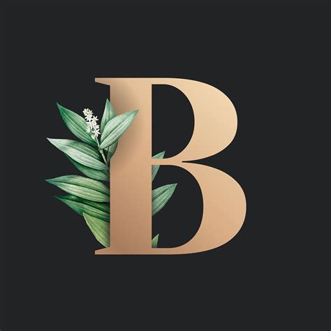 Botanical Capital Letter B Vector Premium Image By Aum