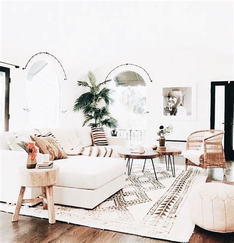 Modern Minimalist Boho Chic Style Living Room Bohemian