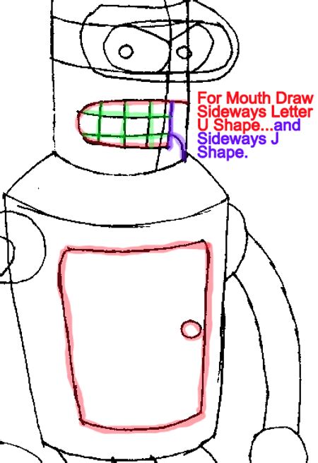 How To Draw Bender From Futurama With Easy Step By Step Drawing