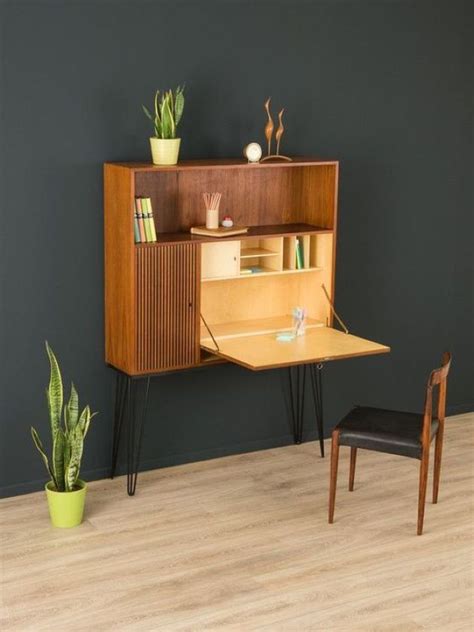 Murphy Desk Integrated Into A Mid Century Modern Storage Unit With
