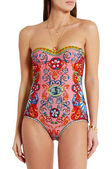 Dolce Gabbana Printed Swimsuit NET A PORTER COM