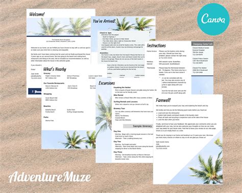 Vacation Rental Welcome Guide Template Customizable Canva Etsy