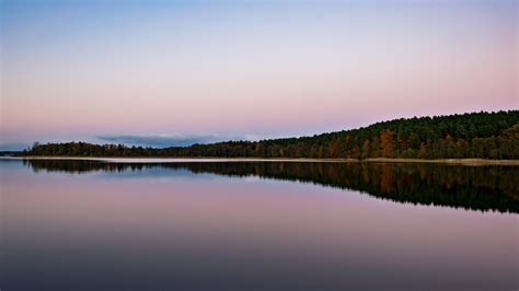 Download Wallpaper 2560x1440 Lake Reflections Autumn Dawn Nature