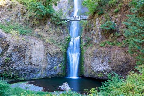 Multnomah Falls In The Columbia River Gorge Near Portland Stock Photo