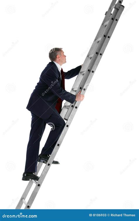 Businessman Climbing Ladder Side View Stock Photos Image 8106933