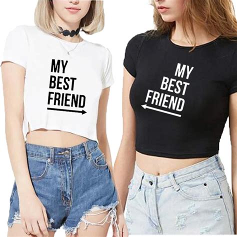My Best Friend T Matching Tumblr Top Cropped Women Sexy T Shirt