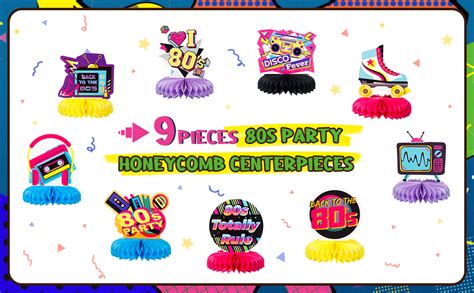 Release Spinner 9pcs 80s Party Centerpieces Decorations