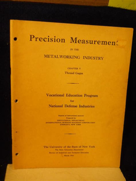 Precision Measurement In The Metalworking Industry Chapter V Thread