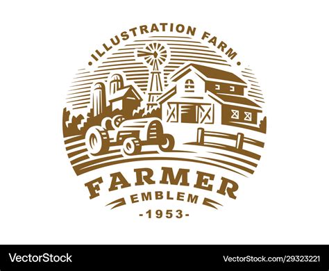 Farm Logo In Vintage Style Royalty Free Vector Image