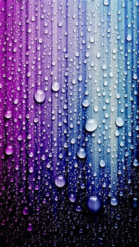 Water Drops With Colorful Stripes Background Wallpaper