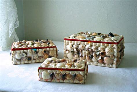 Vintage Shell Box Seashells Jewelry Box By Allthebestvintage