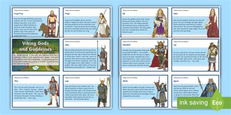 Viking Gods And Goddesses Fact Cards Viking Gods For Kids