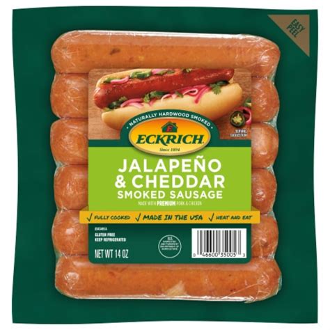 Eckrich Jalapeno And Cheddar Smoked Sausage 14 Oz Marianos
