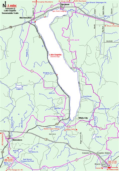 Michigan Snowmobiling Lake Gogebic Snowmobile Trail Map Michigan Sledhead