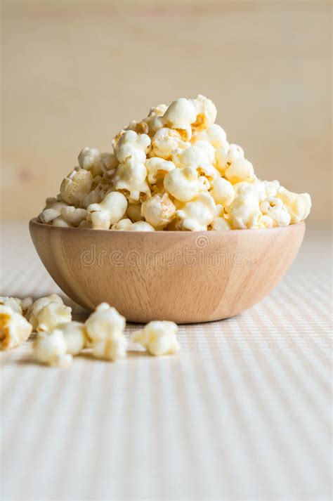 Caramel Popcorn On Table Stock Image Image Of White 93924489