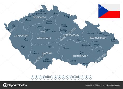 Colorear mapa de republica checa con estadísticas. Mapa República Checa Bandeira Ilustração Vetorial ...