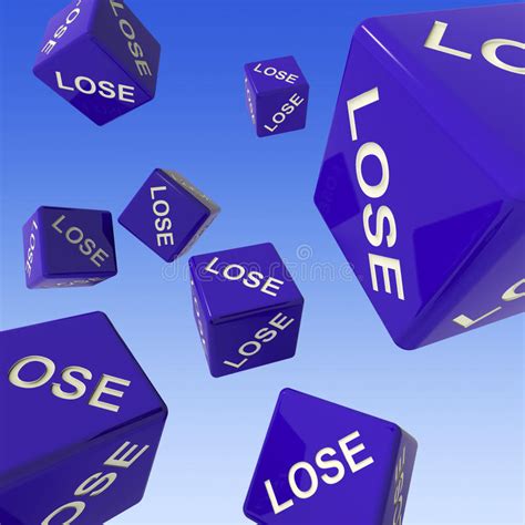 Lose Dice Representing Defeat Failure And Loss Stock Illustration
