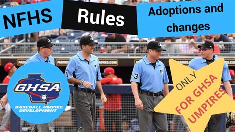 Ghsa Baseball Rules Adoptions To The Nfhs Rules Georgia Umpires Only