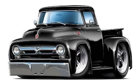 1956 F100 Hotrod Truck Wall Decal Vintage Classic Cartoon Car Etsy In 2020 Car Cartoon Hot