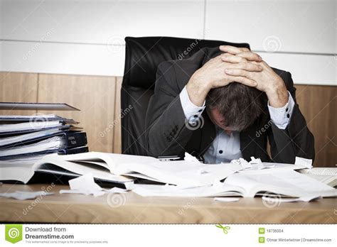 Frustrated Business Person Overloaded With Work. Stock ...