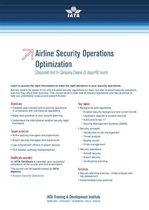 Airline Security Operations Optimization Iata Training