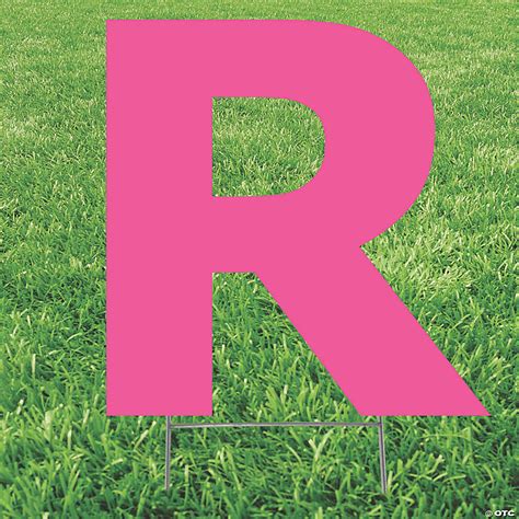 Pink Letter R Yard Sign Oriental Trading