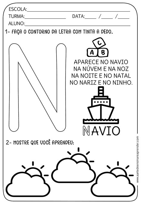 Atividade Pronta Alfabeto Letra N A Arte De Ensinar E Aprender