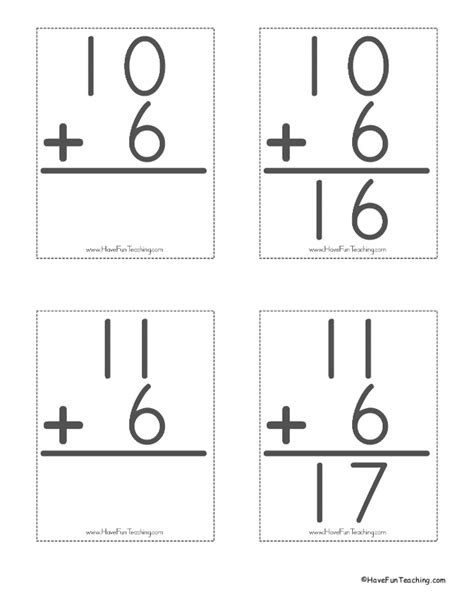 Math Facts Addition Flash Cards Printable