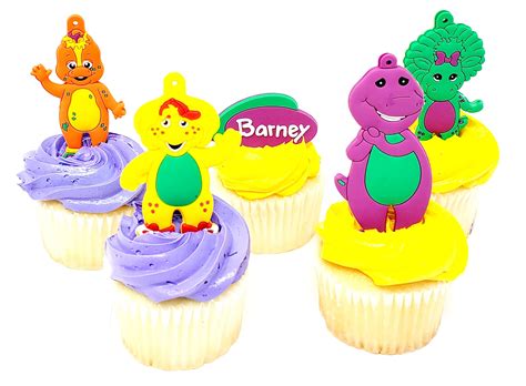 Buy Barney Cake Cupcake Topper Set With Barney Bj Baby Bop And Riff