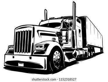 Classic American Truck Stock Vector Royalty Free 1152318527