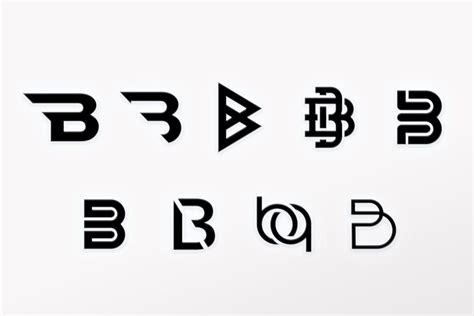 B Letter Logo Bundle Monogram Set B Letter Logo Letter
